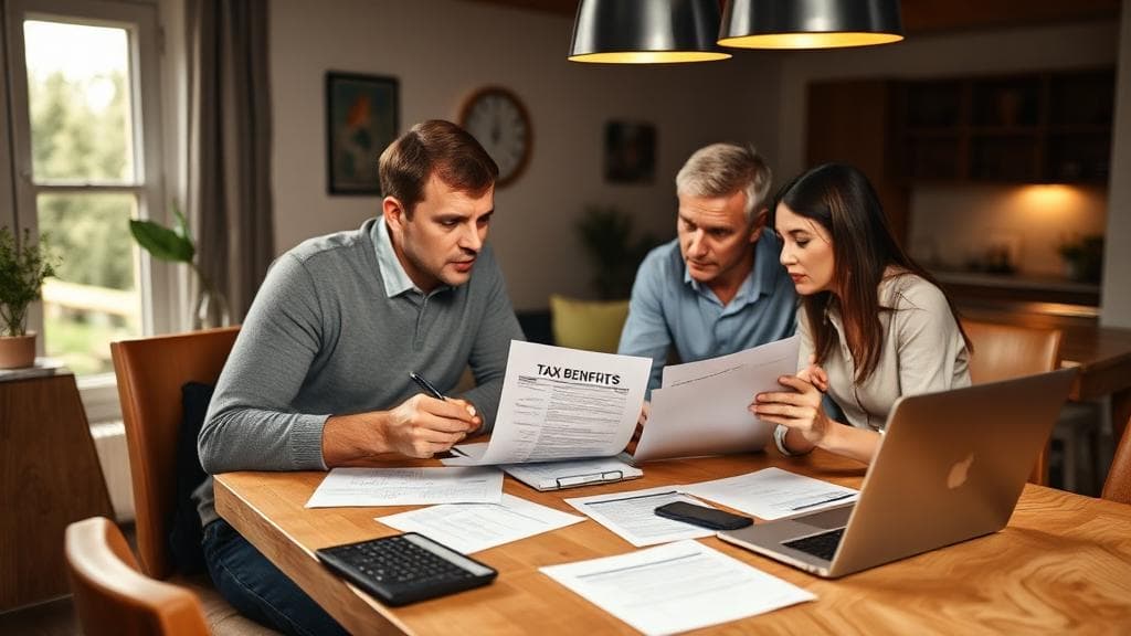 Ouders en kind bespreken belastingvoordelen van familiehypotheek